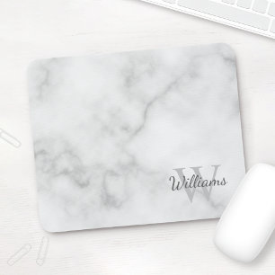 Personalised Monogram and Name Marble Look Mouse Mat