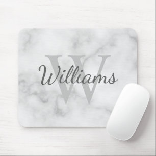 Personalised Monogram and Name Marble Look Mouse Mat