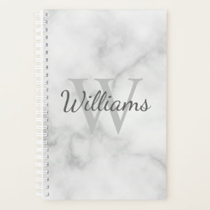 Personalised Monogram and Name Marble Look Planner