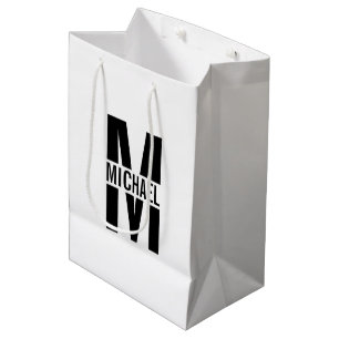 Personalised Monogram and Name Medium Gift Bag