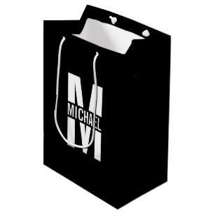 Personalised Monogram and Name Medium Gift Bag