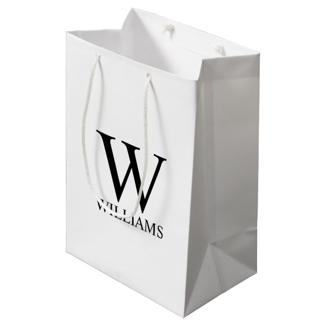 Personalised Monogram and Name Medium Gift Bag (Front Angled)