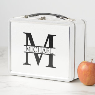 Personalised Monogram and Name Metal Lunch Box