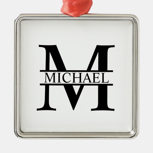 Personalised Monogram and Name Metal Tree Decoration (Front)