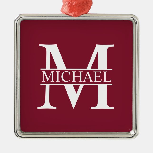 Personalised Monogram and Name Metal Tree Decoration (Front)