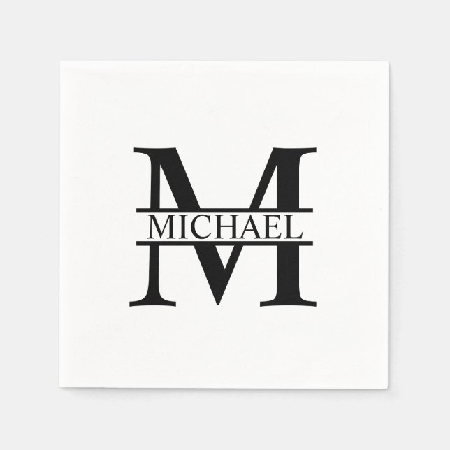 Personalised Monogram and Name Napkin (Front)