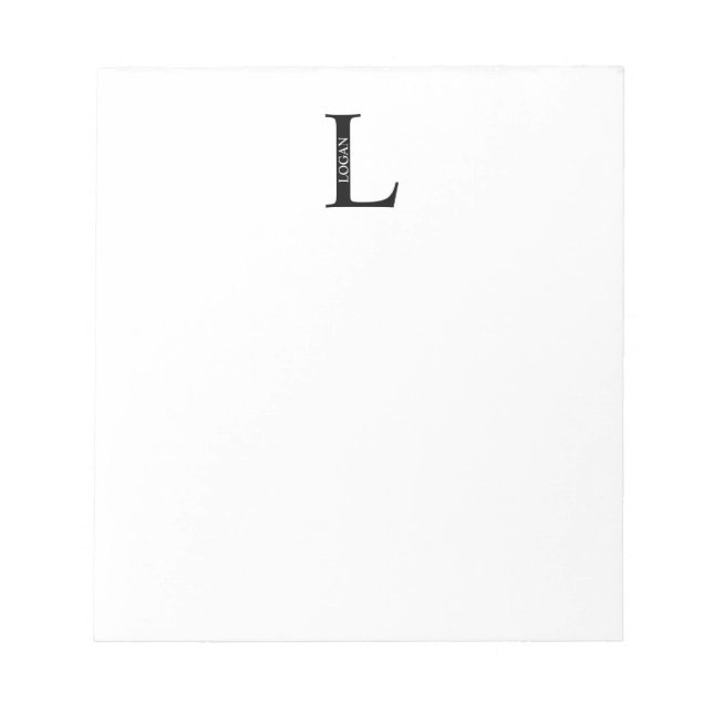 Personalised Monogram and Name Notepad (Front)