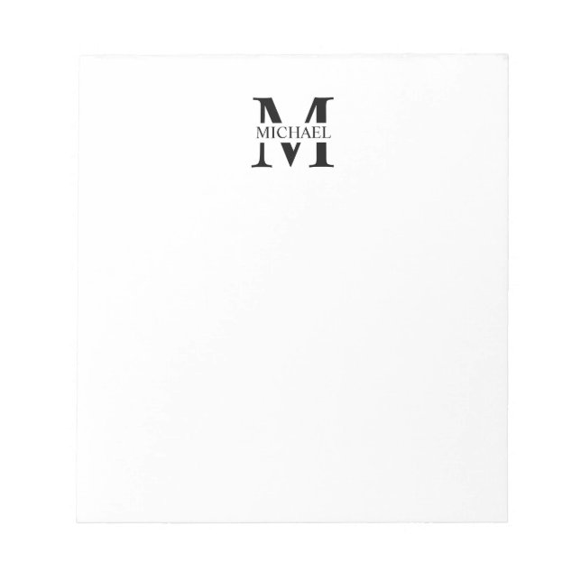 Personalised Monogram and Name Notepad (Front)