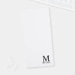 Personalised Monogram and Name Notepad<br><div class="desc">Personalised Monogram and Name Gift
features personalised monogram and name in black classic serif font style on white background.

Perfect as holiday gift,  father's day gift and gift for any special occasions.</div>