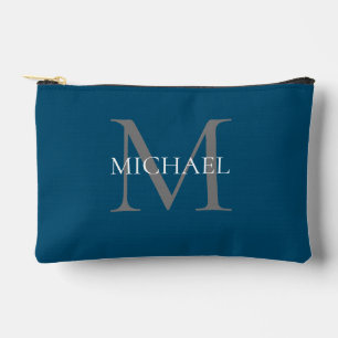 Personalised Monogram and Name Ocean Blue Accessory Pouch