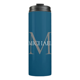 Personalised Monogram and Name Ocean Blue Thermal Tumbler