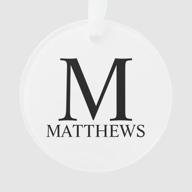 Personalised Monogram and Name Ornament (Front)