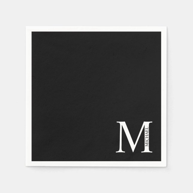 Personalised Monogram and Name Paper Napkins (Front)