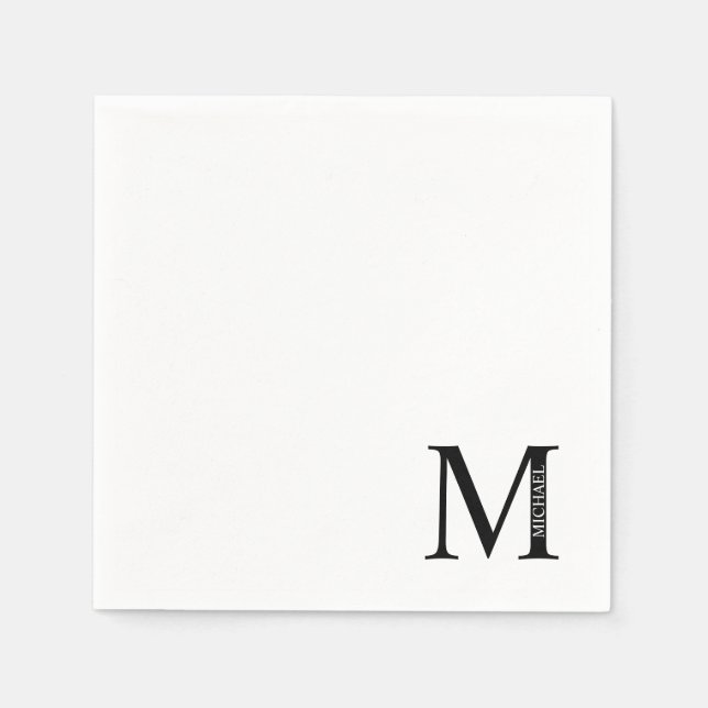 Personalised Monogram and Name Paper Napkins (Front)