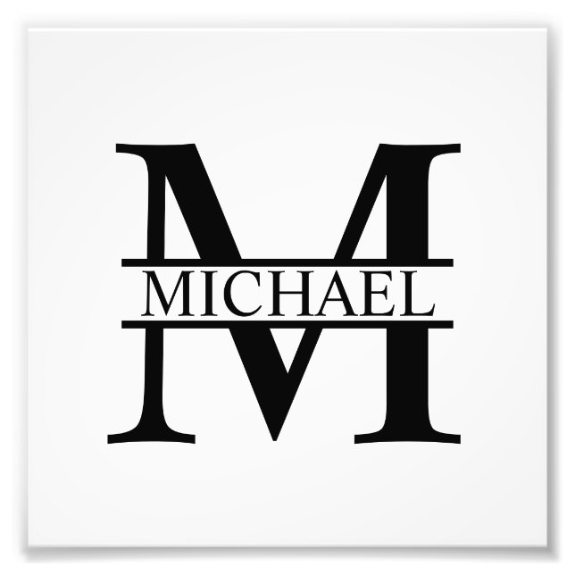 Personalised Monogram and Name Photo Print (Front)