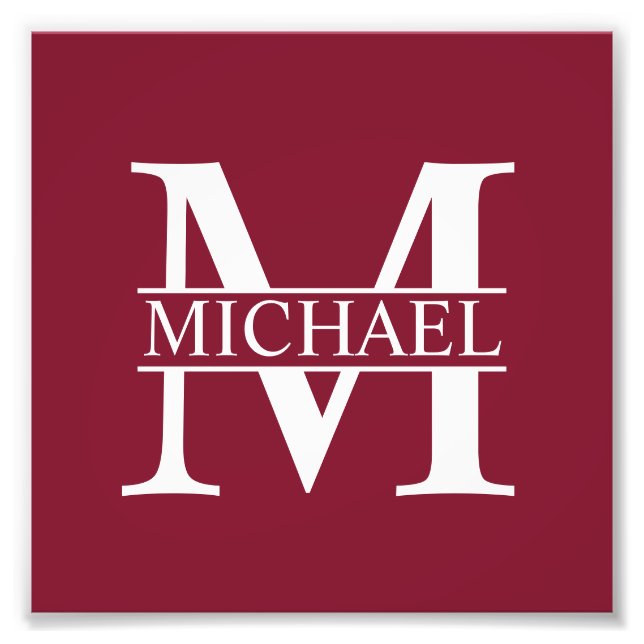 Personalised Monogram and Name Photo Print (Front)