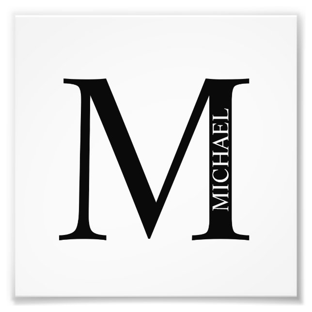 Personalised Monogram and Name Photo Print (Front)