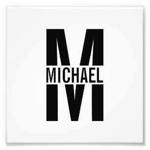 Personalised Monogram and Name Photo Print