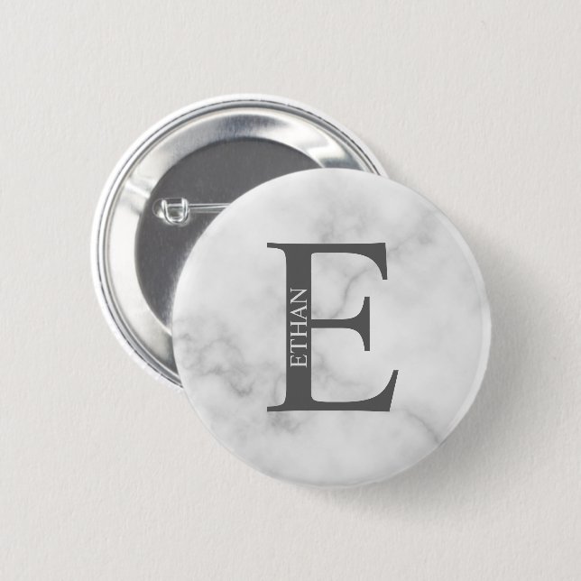 Personalised Monogram and Name Pinback Button (Front & Back)