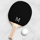 Personalised Monogram and Name Ping Pong Paddle<br><div class="desc">Personalised Monogram and Name Gifts
featuring personalised white monogram in classic serif font style with box of name in the middle of monogram on black background.

Perfect as father's day gifts for dad,  gifts for grandfather,  husband and more.</div>