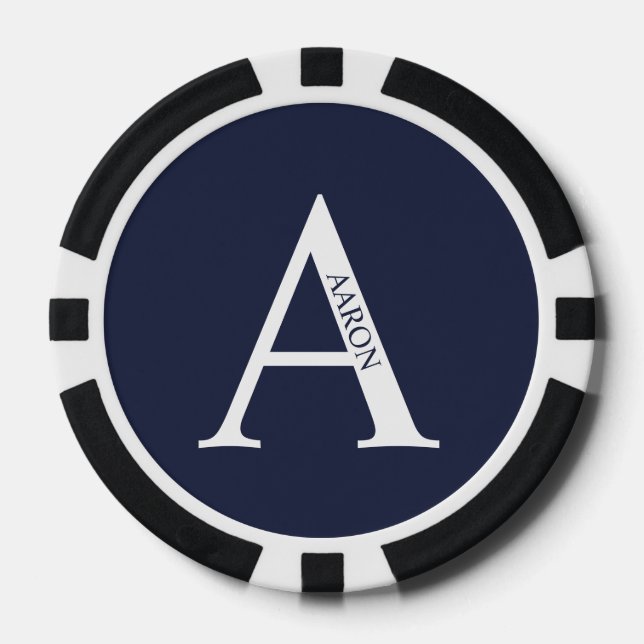 Personalised Monogram and Name Poker Chips (Front)