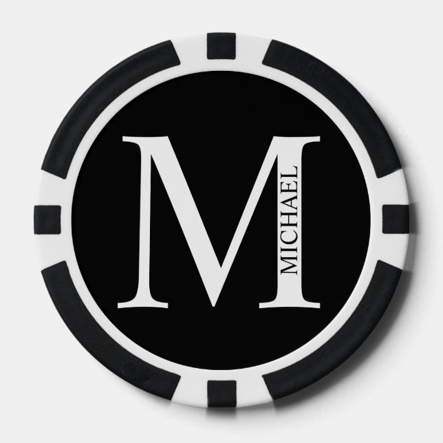 Personalised Monogram and Name Poker Chips (Front)