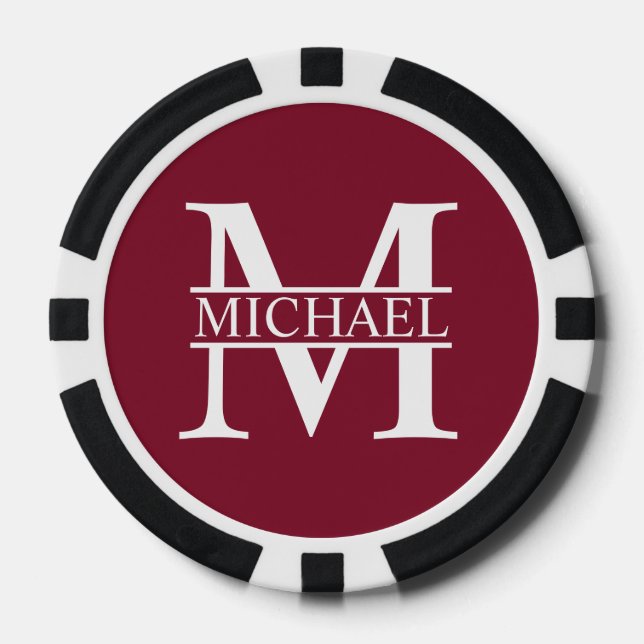 Personalised Monogram and Name Poker Chips (Front)