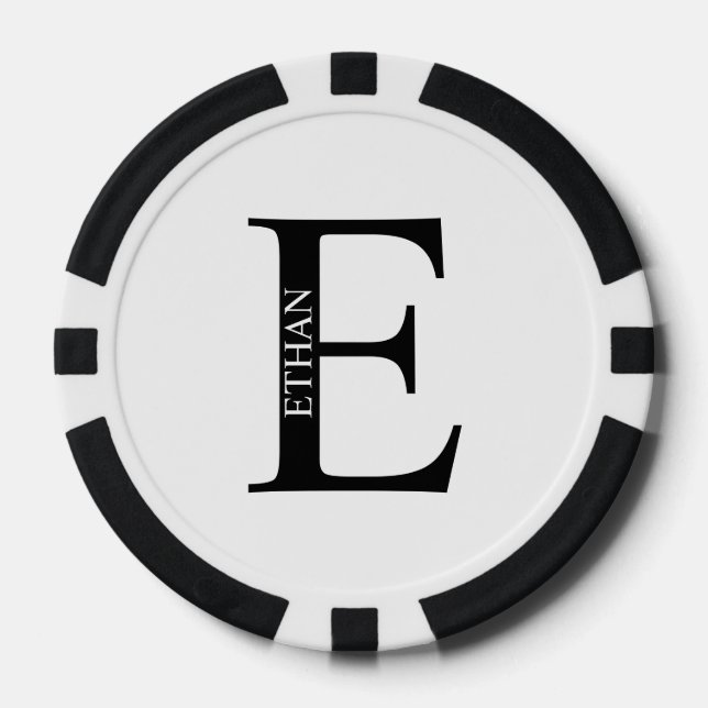 Personalised Monogram and Name Poker Chips (Front)