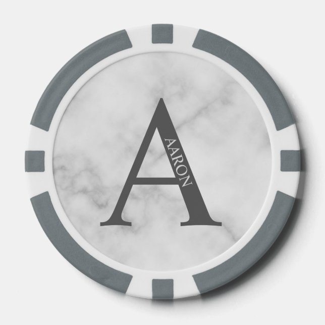Personalised Monogram and Name Poker Chips (Front)