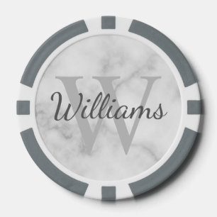 Personalised Monogram and Name Poker Chips