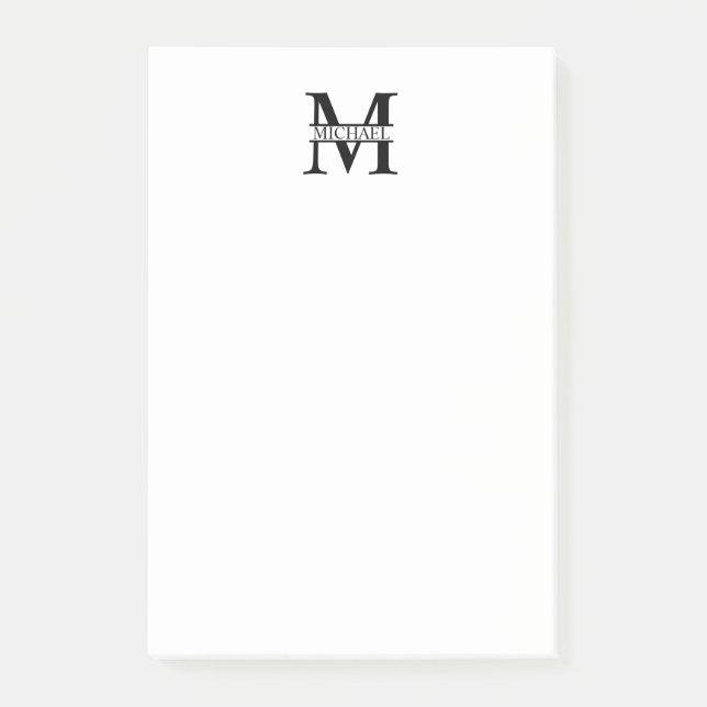 Personalised Monogram and Name Post-it Notes (Front)