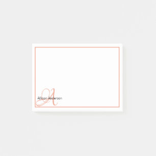 Personalised Monogram and name Post-it Notes