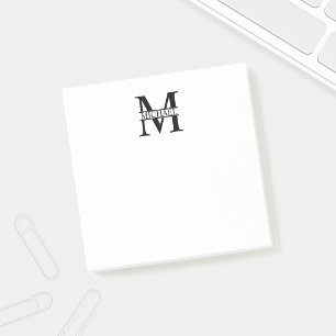 Personalised Monogram and Name Post-it Notes