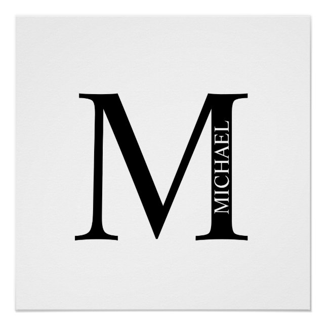 Personalised Monogram and Name Poster (Front)
