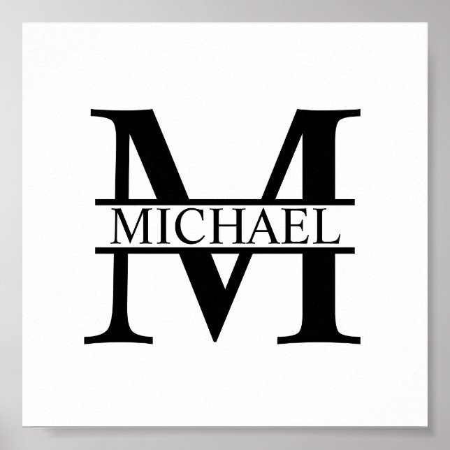 Personalised Monogram and Name Poster (Front)