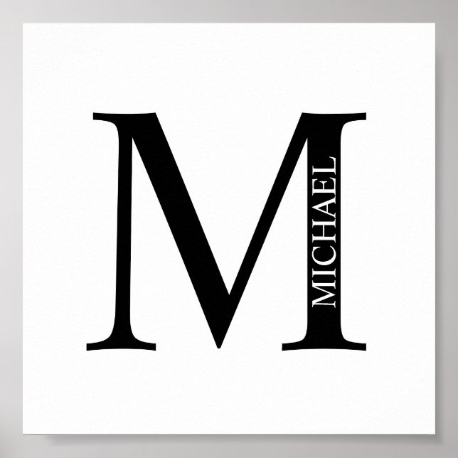 Personalised Monogram and Name Poster (Front)