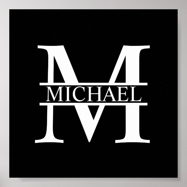 Personalised Monogram and Name Poster (Front)