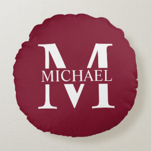 Personalised Monogram and Name Round Cushion