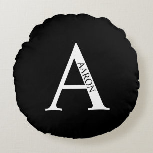 Personalised Monogram and Name Round Pillow