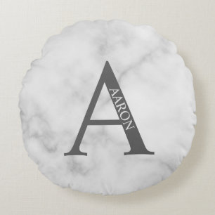 Personalised Monogram and Name Round Pillow