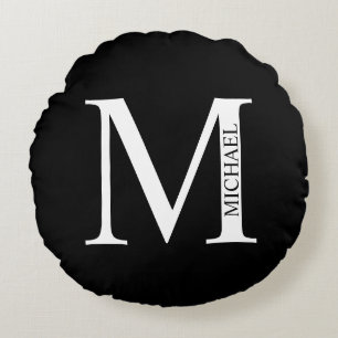 Personalised Monogram and Name Round Pillow