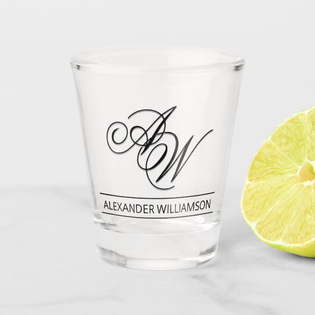 Personalised Monogram and Name Shot Glass (Front)
