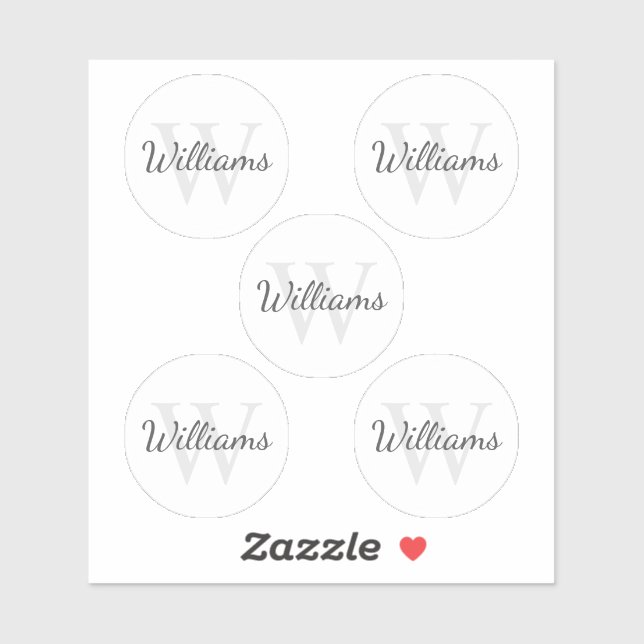 Personalised Monogram and Name Sticker (Sheet)