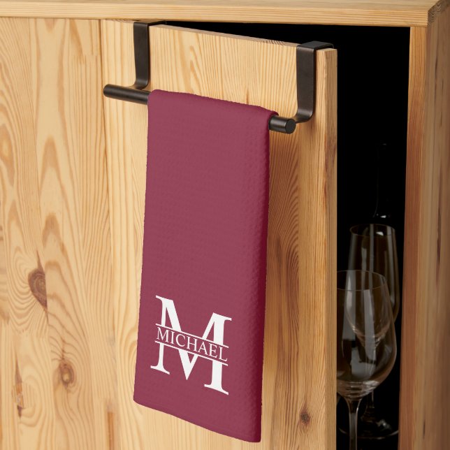 Personalised Monogram and Name Tea Towel (Thirds Fold)
