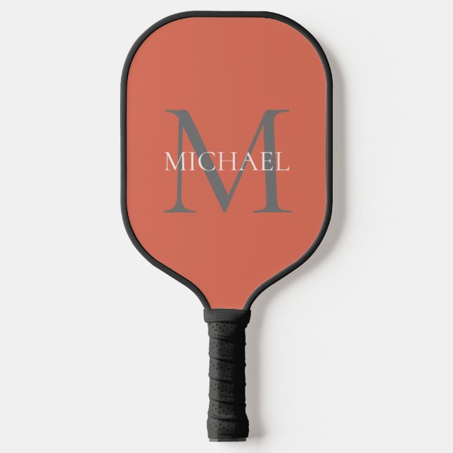 Personalised Monogram and Name Terracotta Pickleball Paddle (Front)