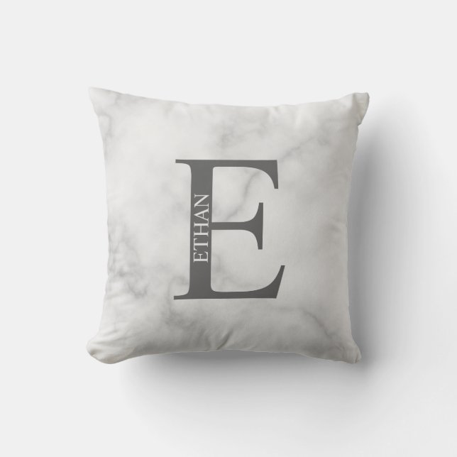 Personalised Monogram and Name Throw Pillow (Front)