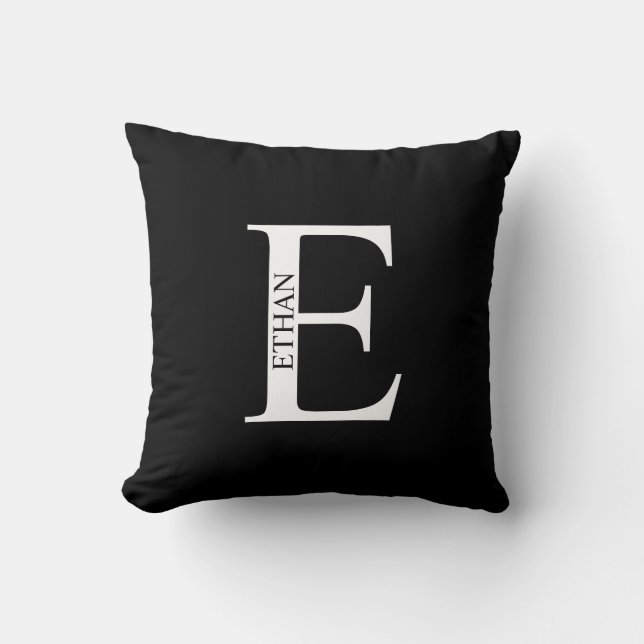 Personalised Monogram and Name Throw Pillow (Front)
