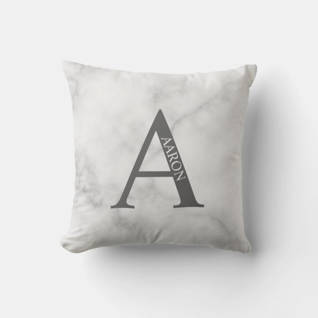 Personalised Monogram and Name Throw Pillow (Front)