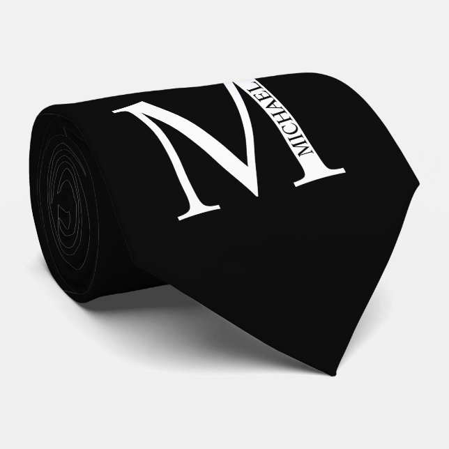 Personalised Monogram and Name Tie (Rolled)