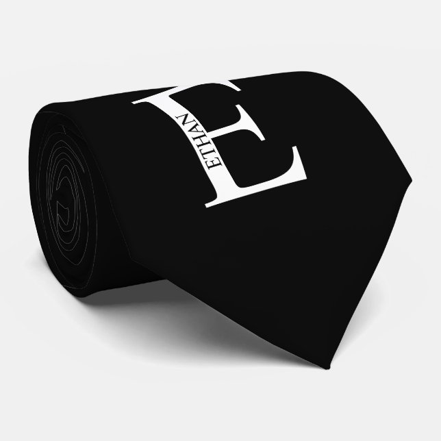 Personalised Monogram and Name Tie (Rolled)